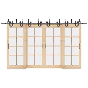 Komplet opreme za drsna vrata 400 cm jeklo črne barve