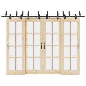 Komplet opreme za drsna vrata 305 cm jeklo črne barve