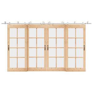 Oprema za drsna vrata 200 cm nerjaveče jeklo srebrne barve