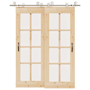 Oprema za drsna vrata 183 cm nerjaveče jeklo srebrne barve