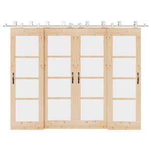 Oprema za drsna vrata 366 cm nerjaveče jeklo srebrne barve