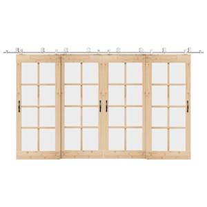 Oprema za drsna vrata 400 cm nerjaveče jeklo srebrne barve