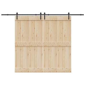 Komplet opreme za drsna vrata 305 cm jeklo črne barve