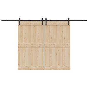 Komplet opreme za drsna vrata 366 cm jeklo črne barve