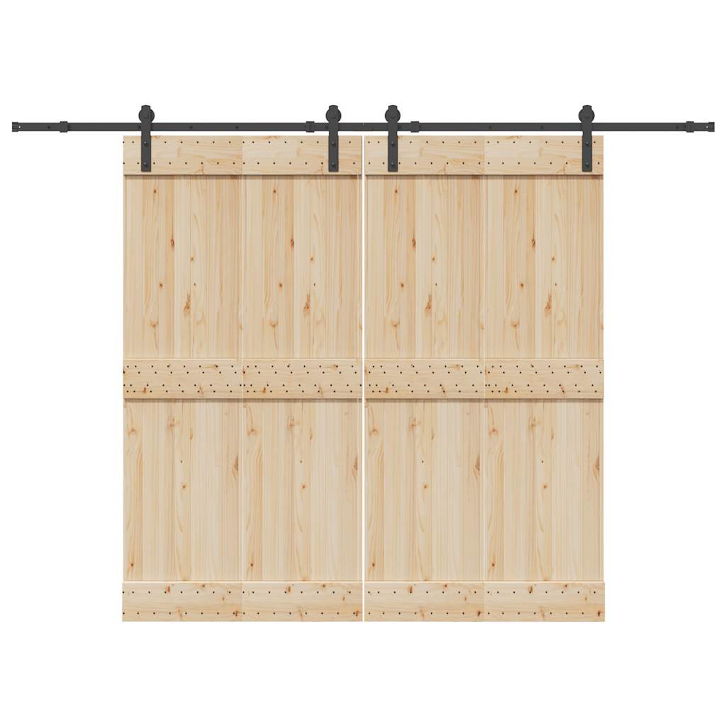 vidaXL Schiebetürbeschlag-Set 427 cm Stahl Schwarz