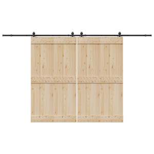 Komplet opreme za drsna vrata 366 cm jeklo črne barve