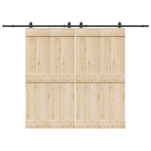 Komplet opreme za drsna vrata 305 cm jeklo črne barve