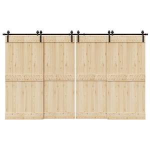 Komplet opreme za drsna vrata 366 cm jeklo črne barve