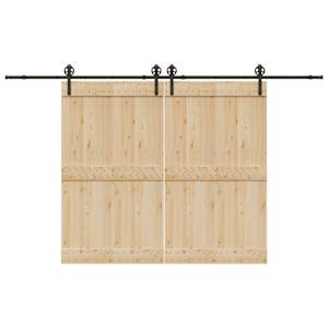 Komplet opreme za drsna vrata 366 cm jeklo črne barve