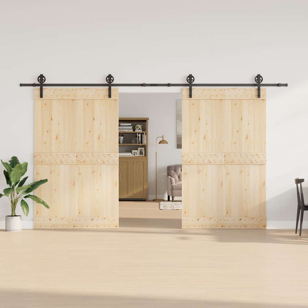vidaXL Set feronerie pentru uși glisante, negru, 400 cm, oțel