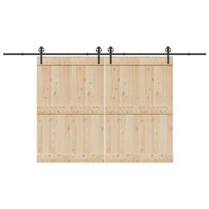 Komplet opreme za drsna vrata 400 cm jeklo črne barve