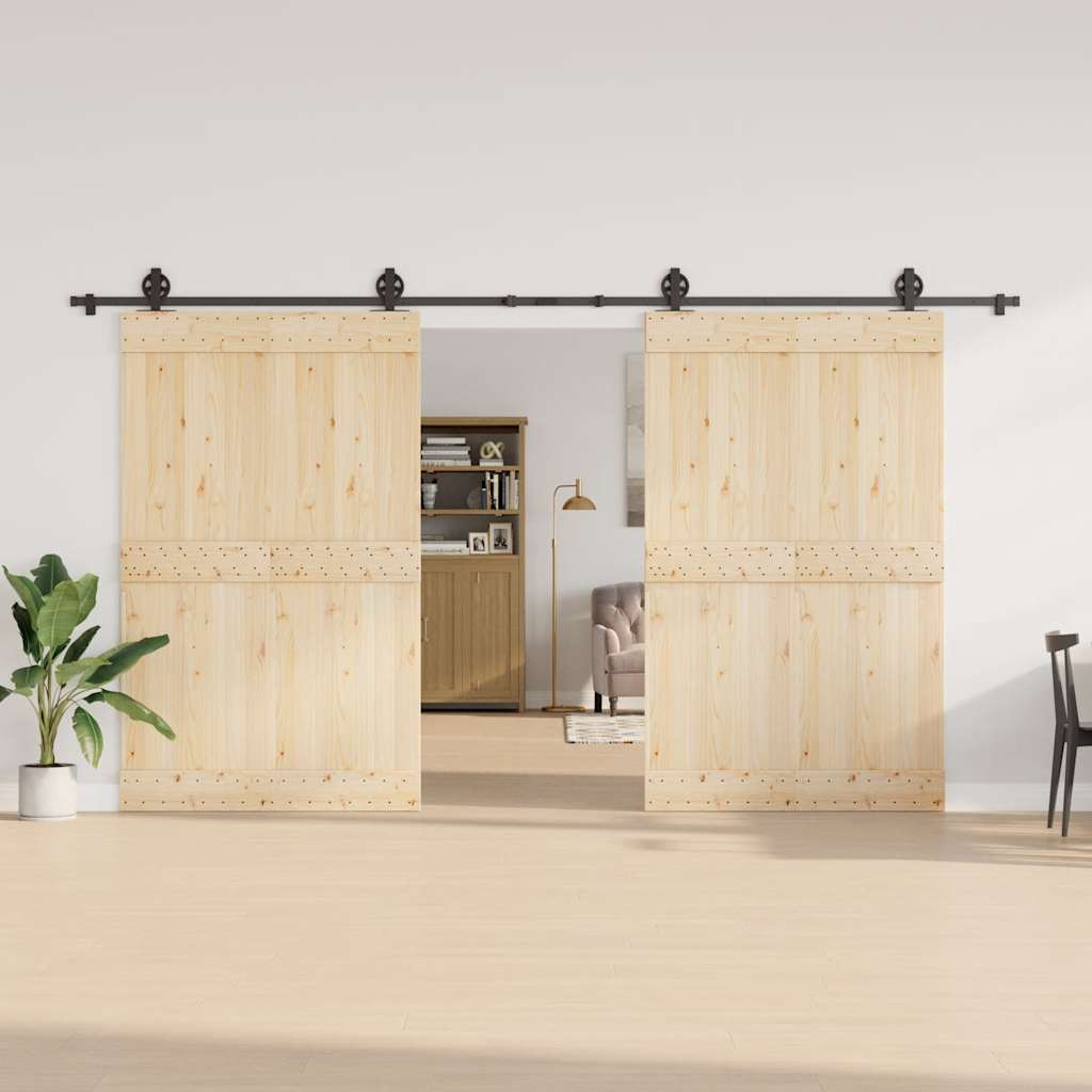 vidaXL Liukuovi Hardware Kit 400 cm Teräs Musta