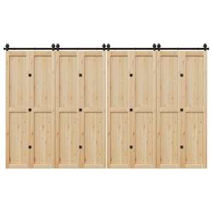 Komplet opreme za drsna vrata 366 cm jeklo črne barve