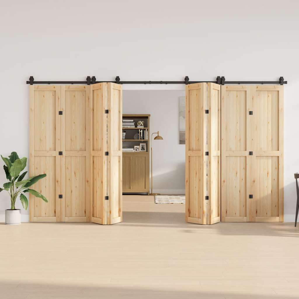 vidaXL Set feronerie pentru uși glisante, negru, 400 cm, oțel