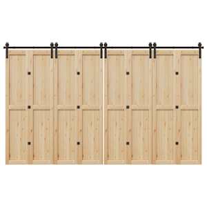 Komplet opreme za drsna vrata 366 cm jeklo črne barve