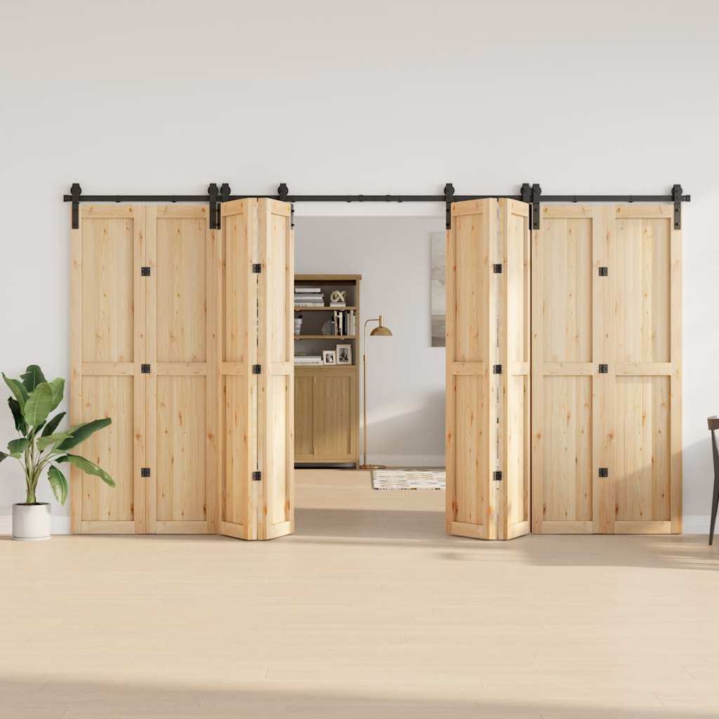 vidaXL Set feronerie pentru uși glisante, negru, 400 cm, oțel