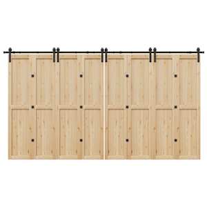 Komplet opreme za drsna vrata 400 cm jeklo črne barve