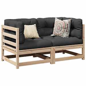 Vrtna sedežna garnitura 2-delna trdna borovina