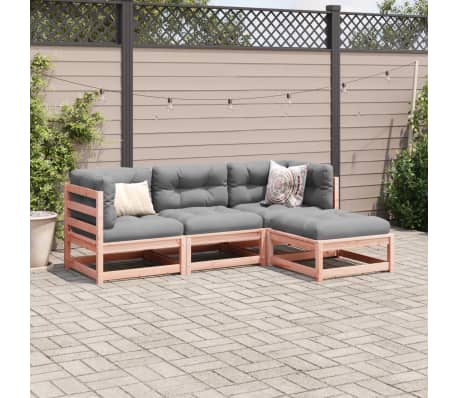 vidaXL Salon de jardin 4 pcs et coussins bois massif sapin de douglas