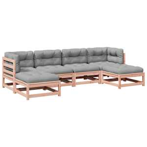 Vrtna sedežna garnitura 6-delna z blazinami trden les douglas - slika 2