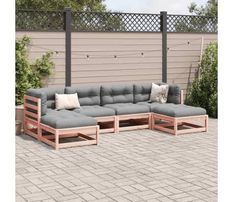 vidaXL 6-delige Loungeset met kussens massief douglas vurenhout