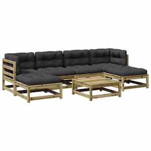 Vrtna garnitura 7-delna z blazinami impregnirana borovina - slika 2