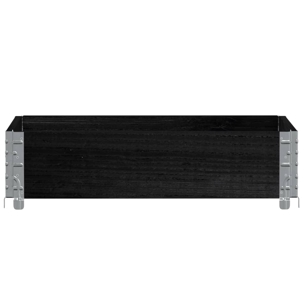 vidaXL Palletopzetrand 80x60 cm massief grenenhout zwart afbeelding