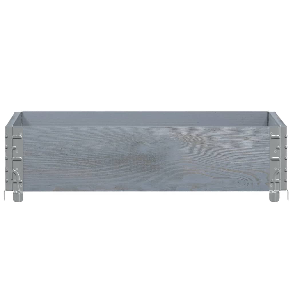 vidaXL Palletopzetrand 80x60 cm massief grenenhout grijs afbeelding