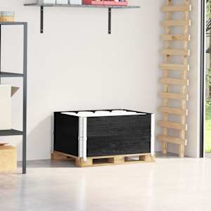 Paletni okvirji 2 kosa črni 80x60 cm trdna borovina