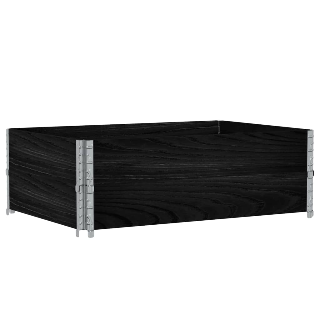 vidaXL Paletové nástavce 2 ks černé 120 x 80 cm masivní borové dřevo