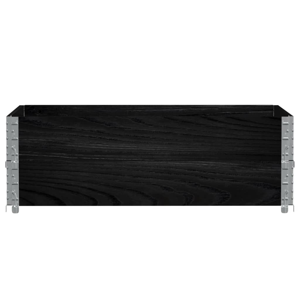 vidaXL 2 db fekete tömör fenyőfa raklapmagasító 120 x 80 cm