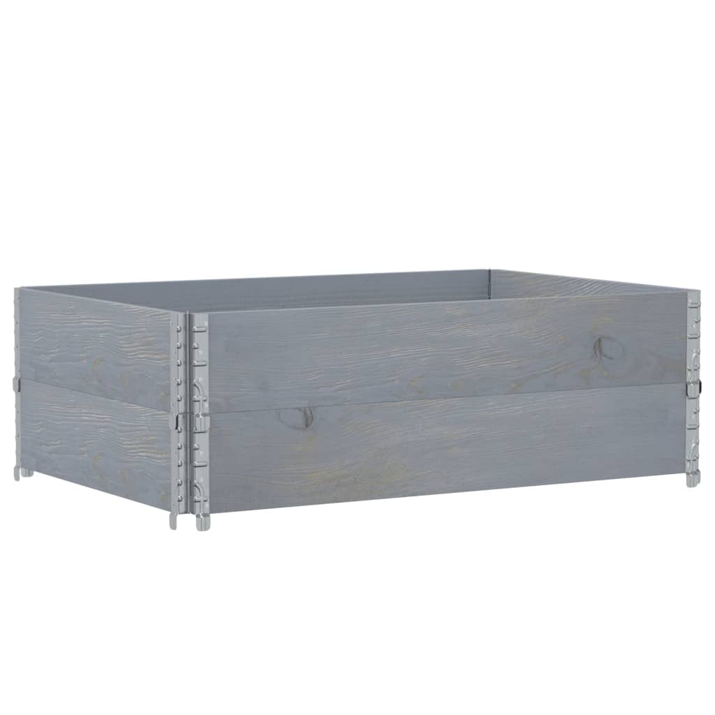 vidaXL Paletové nástavce 2 ks šedé 120 x 80 cm masivní borové dřevo