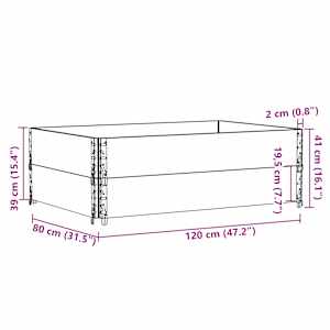 Paletové nástavce 2 ks šedé 120 x 80 cm masivní borové dřevo - obrázek 8