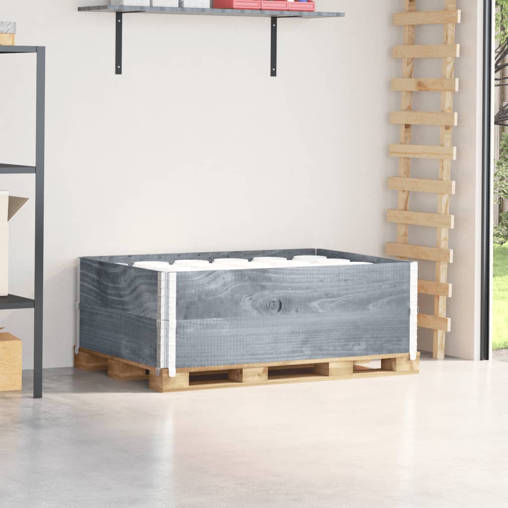 vidaXL Rame pentru paleți, 2 buc., gri, 120x80 cm, lemn masiv de pin