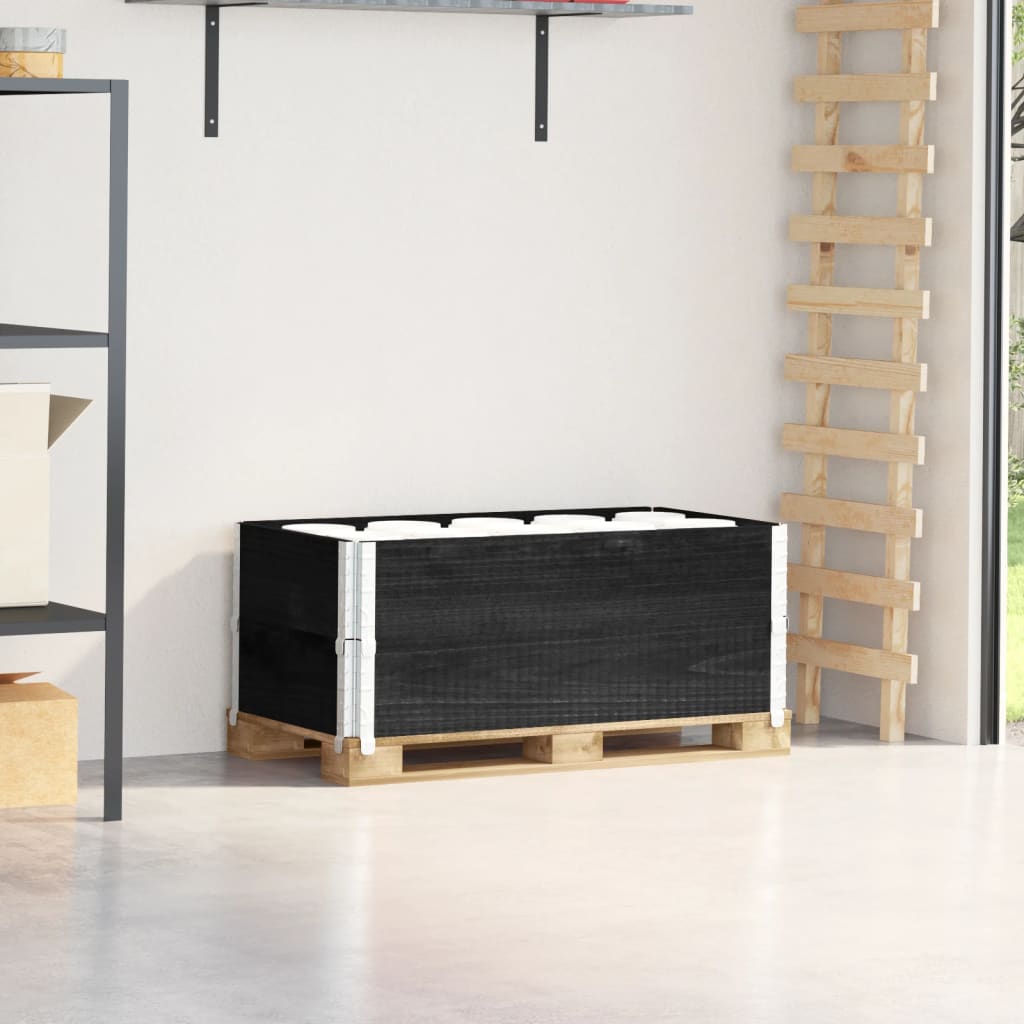 vidaXL Rame pentru paleți, 2 buc., negru, 100x150 cm, lemn masiv pin