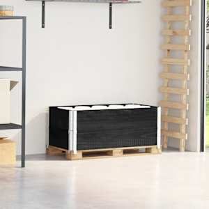 Paletni okvirji 2 kosa črni 100x50 cm trdna borovina