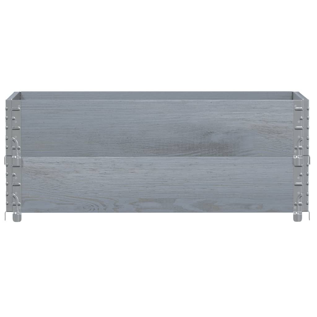 vidaXL Palletopzetranden 2 st 100x50 cm massief grenenhout grijs afbeelding