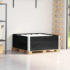 Paletni okvirji 2 kosa črni 100x100 cm trdna borovina