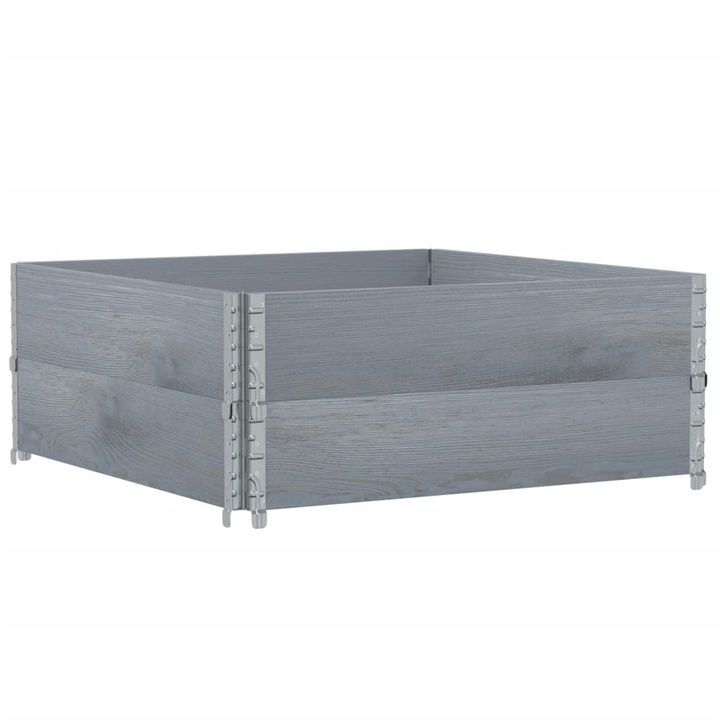 VidaXL Paletové nástavce 2 ks šedé 100 x 100 cm masivní borové dřevo