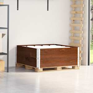 Paletni okvirji 2 kosa rjavi 100x100 cm trdna borovina