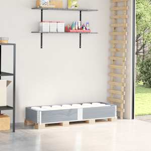 Paletni okvir siv 150x50 cm trdna borovina