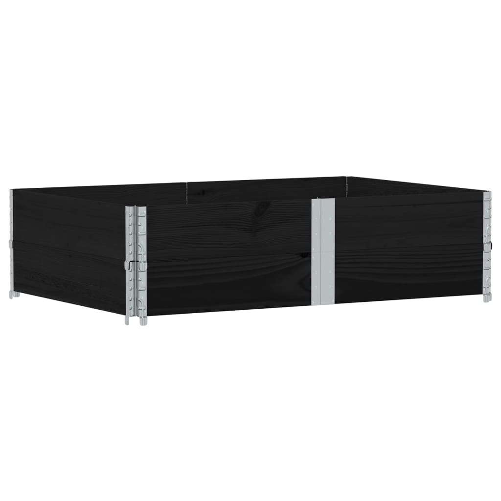 vidaXL Paletové nástavce 2 ks černé 150 x 100 cm masivní borové dřevo