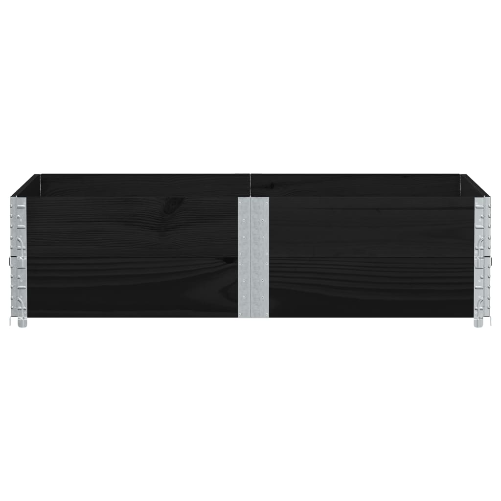 vidaXL 2 db fekete tömör fenyőfa raklapmagasító 150 x 100 cm