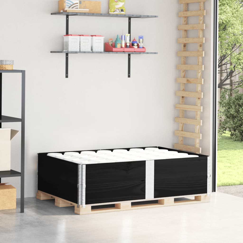 vidaXL Rame pentru paleți, 2 buc., negru, 150x100 cm, lemn masiv pin