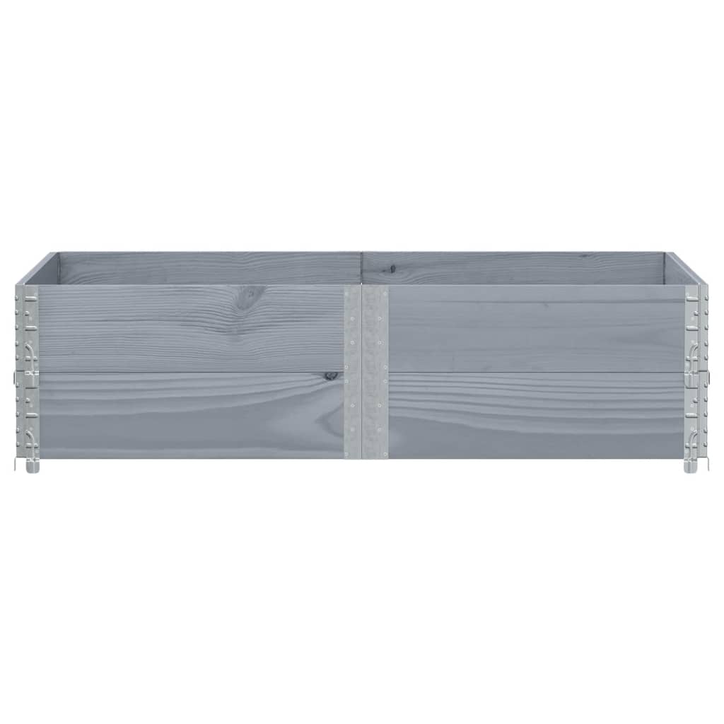 vidaXL 2 db szürke tömör fenyőfa raklapmagasító 150 x 100 cm
