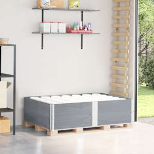 Paletni okvirji 2 kosa sivi 150x100 cm trdna borovina