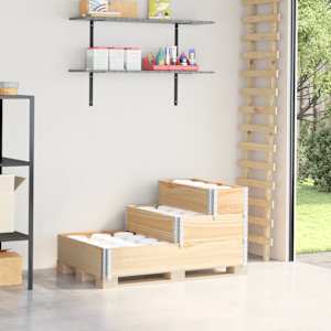 Visoka greda 3-nadstropna 120x80 cm trdna borovina