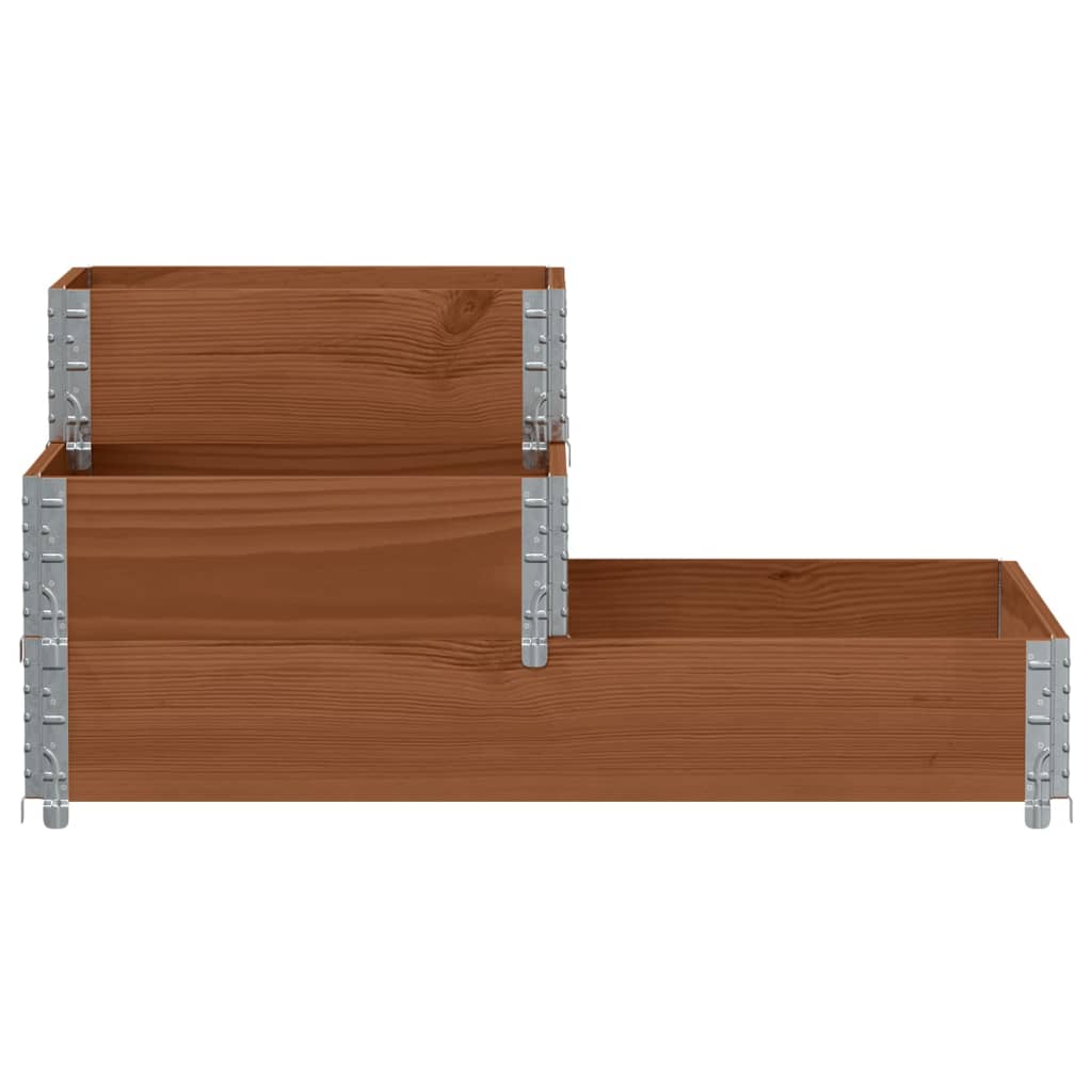 vidaXL Verhoogde plantenbak 3-laags 120x80 cm massief grenenhout bruin afbeelding