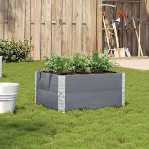 Vrtno korito sivo 80x60 cm trdna borovina