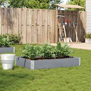 Vrtno korito sivo 120x80 cm trdna borovina